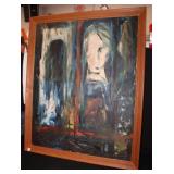 Large Oil on Canvas Abstract signed