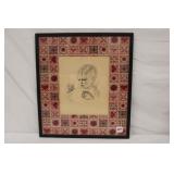 Framed Pencil Draing Front of Child