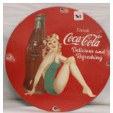 Vintage Metal Coca Cola Sign 11.75' diameter
