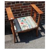 Antique Oak Arts & Craft Arn Bench