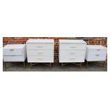 4pc Contemporary Chests; 2 - 3 drawer 33'x30'x16'