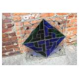 Leaded Stain Glass Panel 26in x 26in