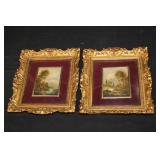 Pair of handpainted Framed Pictures 7.75'x 7.25'