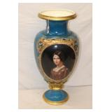 Sevres Porcelain Portrait Vase 25.5' tall