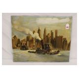 Oil Painting NY 1961 signed Laray Kidd