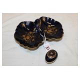 2pc Limoges Porcelain; 2 part dish, egg shaped
