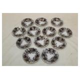 Set of 12 Antique Mulberry Berry Dishes 5' diam.