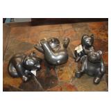 4pc Pigeon Forge Pottery; Curious, Scratch,