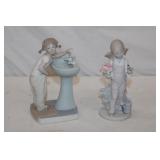 2pc Lladro Porcelain 'Clean Up Time' & Spring'
