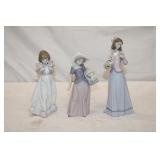 3pc Lladro Porcelain 'Tailor Made' 8in, 'Spring