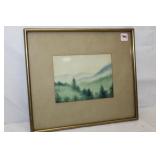 Vintage Landscape Watercolor