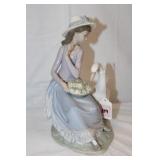 9.5 Lladro Porcelain 'Goose Trying to Eat'