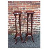 2 Vintage Barley Twist Pedistal Display Plant