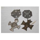 4pcs, (2) WWI Austria Hungary Karl Troop Cross, Ir