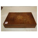 Mid-Century Wooden Box with Marquetery Inlay of