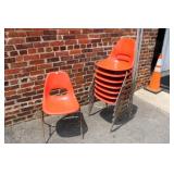 Set of 8 Mid-Century Modern Fiberglass Chairs by