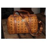1 Vintage MCM Style Camel Leather Boston Handbag