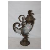 18.5' tall Bronze Cornucopia w/ opalescance glass
