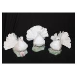 Group of 3 Rosenthal White Doves 5.25' tall
