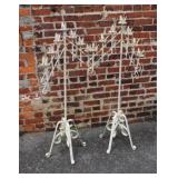 A Pair of Vintage Metal Floor Candleabras