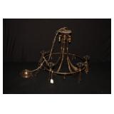 Vintage 5 Light Brass Chandelier made in Spain