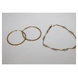 10kt Gold 7.5in Bracelet Gold Over Sterling Hoop
