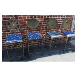 Set of 4 Celestial Charleston Forge Bar Chairs