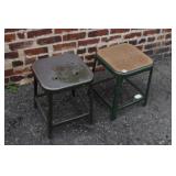 A Pair of Industrial Stools 18in tall