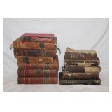 Group of 12 Antique Mostly Leather Bound Books