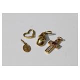 4 - 18kt yellow gold Pendant, Charms 1 - signed