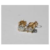14kt yellow gold Diamond Earrings, approx 35-40 pt