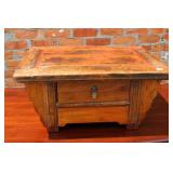 Antique Chinese 1 drawer table low elm Kang