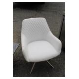 Mid Century Style White Chair w/ chrome base 33'
