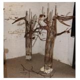 2pc Metal Tree Sculptures (3 branches are detached
