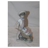 Lladro Porcelain 'Wheelbarrow with Flowers'
