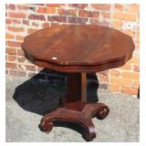 Antique Empire style Mahg. Table w/ scalloped