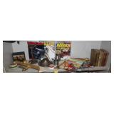 Shelf lot; books, vintage hot rod magazines,