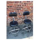 Pair of Industrial Rolling Stools
