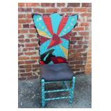 Artistic 47' Tall Hand-Painted Chair