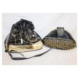 2pc Paris Hilton branded bucket bag in leather