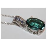 NWT sterling oval Iolite purply-blue, 1 inch