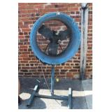 Vintage Blue Industrial Floor Fan