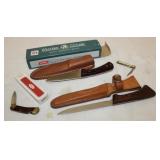 4pcs Western Cutlery Sheath Knives, 9in, Fillet