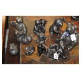 10pc Pigeon Forge Pottery Bears; Daydreamer,