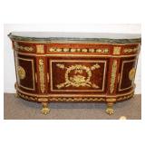 Lousi XVI Style Marquetry with gobs of Ormolu