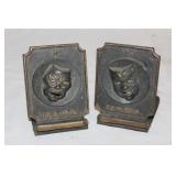 Pair of Antique Metal Bookends, Drama &