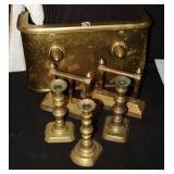 6pc lot; Miniature Brass Fire Fender 10' x 18',