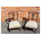 Pair Low Setting Victorian Harp Child Chairs