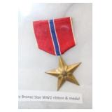 US Army Bronze Star WW2 ribbon & medal
