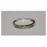14 KT white gold ring with yellow sapphires that